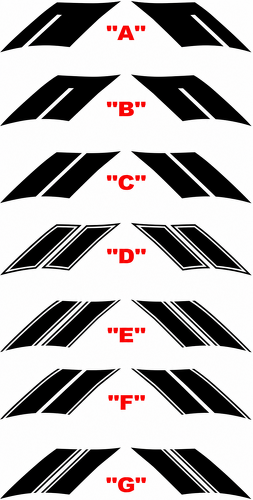 Mirrored Twin Hash Stripe Pair Parafango Adesivo in vinile per Chevrolet Camaro 2016-2024