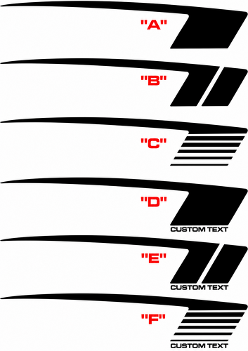 COPO Style Hockey Stripe Pair Fiancata Adesivo in vinile per Chevrolet Camaro 2010-2015