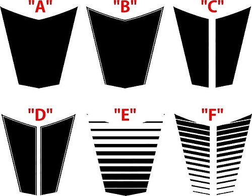 ZL1 Center Accent Stripe Options — Adesivo in vinile (cofano) per Chevrolet Camaro 2017-2024