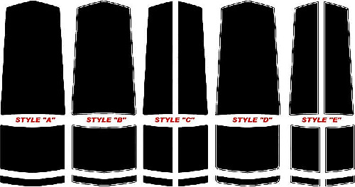 Strisce combinate per cofano centrale e bagagliaio Chevrolet Camaro LS/LT/SS dal 2010 in poi
