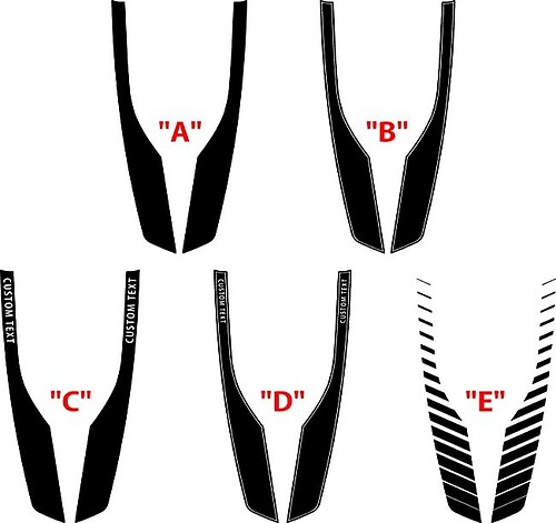 ZL1 Spear Accent Stripe Options Custom Text — Adesivo in vinile (cofano) per Chevrolet Camaro 2017-2024