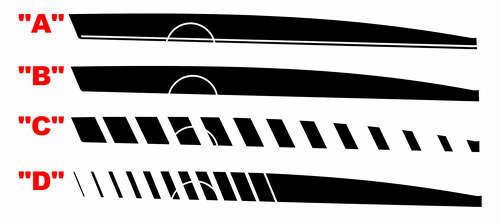 Upper Bodyline Accent Stripe Pair Fiancata Adesivo in vinile per Chevrolet Camaro 2010-2015