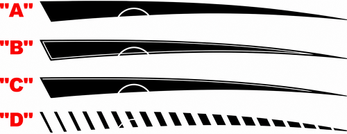 Stinger Fuel Door Contour Stripe Pair Parafango posteriore Adesivo in vinile per Chevrolet Camaro 2010-2015