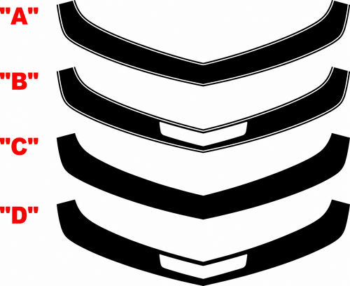 Upper Fascia Contour Accent Stripe Kit Parafango anteriore Adesivo in vinile per Chevrolet Camaro 2010-2015