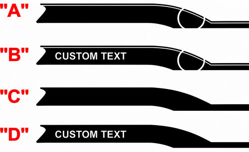 CUSTOM TEXT Modern Sport Side Stripe Pair Fiancata Adesivo in vinile per Chevrolet Camaro 2016-2024
