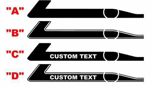 Yenko Style Stripe Options Custom Text — Adesivo in vinile (fianco) per Chevrolet Camaro 2016-2024