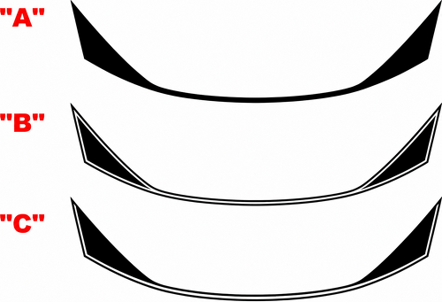 Curved Accent Stripe Options — Adesivo in vinile (spoiler posteriore) per Chevrolet Camaro SS 2016-2024