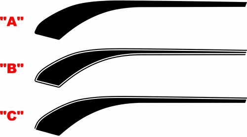 Hockey Accent Stripe Pair Parafango anteriore Adesivo in vinile per Chevrolet Camaro 2016-2024