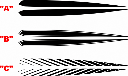 Upper Quarter Panel Spear Pair Parafango posteriore Adesivo in vinile per Chevrolet Camaro 2016-2024