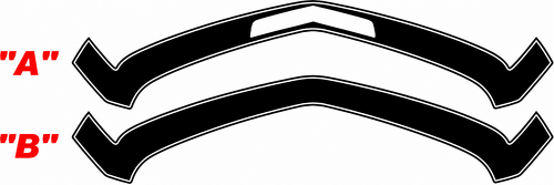 1967 SS Style Angular Nose Stripe Options — Adesivo in vinile (paraurti anteriore) per Chevrolet Camaro 2010-2013
