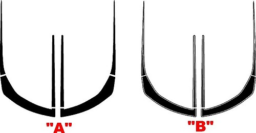 2016 e successivi Chevrolet Camaro Fascia anteriore ZL1 Stile Accent Stripes Adatto per LT / RS / SS Adesivi per decalcomanie in vinile

