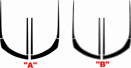 ZL1 Style Front Fascia Outline Accent Options — Adesivo in vinile (cofano, paraurti anteriore) per Chevrolet Camaro 2016-2024