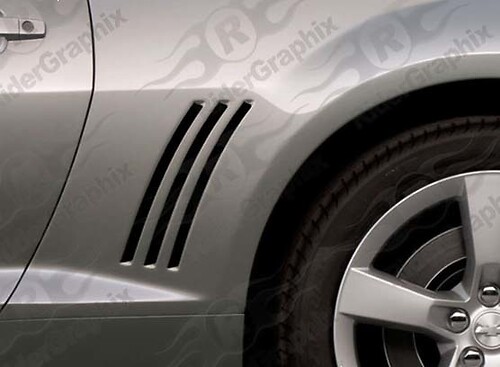 Decalcomanie per adesivi oscuranti con accento di ventilazione laterale per pannello laterale posteriore Chevrolet Camaro 2010-2015
