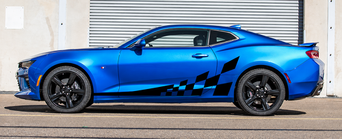 Checker Flag Side Accent Stripe Kit — Adesivo in vinile (fianco, sottoporta) per Chevrolet Camaro 2016-2024