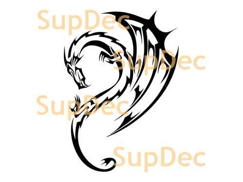 Adesivo per bagno con finestra in vinile con drago, decalcomania n. 27
