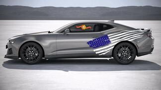 Coppia di kit strisce bandiera americana con accento laterale USA universale per molti veicoli 2 colori