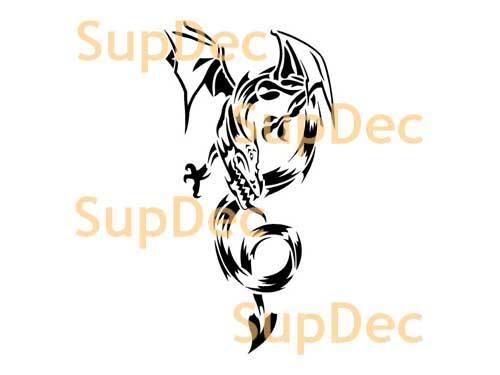 Adesivo per bagno con finestra in vinile con drago, decalcomania n. 28
