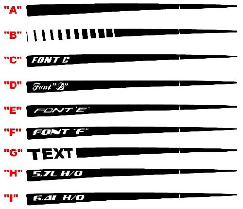 Kit di strisce per parafango 2 per Dodge Charger Daytona