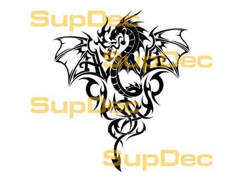 Adesivo per bagno con finestra in vinile con drago, decalcomania n. 29
