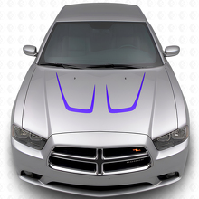 Kit adesivo in vinile con doppia striscia curva per cofano per Dodge Charger 2011-2014_2