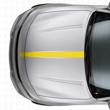 Striscia sottile dritta in vinile per cofano per Dodge Charger_5
