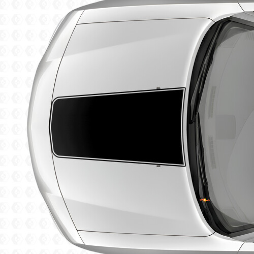 Adesivo Vinile Nero a Fascia Larga con Contorno per Cofano per Dodge Charger 2006-2010
