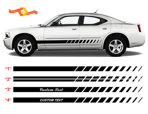 Adesivo in Vinile Laterale a Strisce Stile Strobo Personalizzato per Dodge Charger 2006-2010