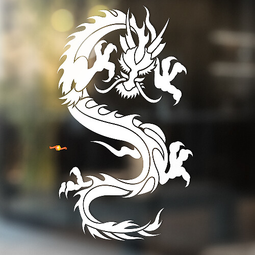 Adesivo Vinile Universale Drago Artigli Affilati Stile Asiatico