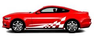 2015 e 2020 Mustang Side Accent Checker Flag Stripe Kit Adesivi per decalcomanie in vinile