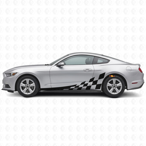 Kit di Adesivi Laterali a Strisce Stile Bandiera a Scacchi per Musclecar Musclecarmodel 2015-20