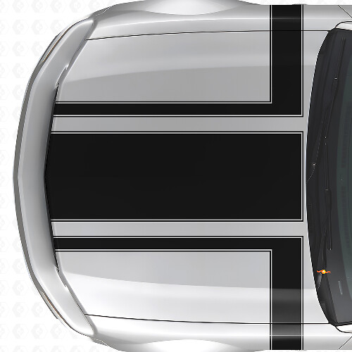 Kit di decalcomanie in vinile con contorno decorato per cofano e strisce laterali per Musclecar Musclecarmodel 2005-09