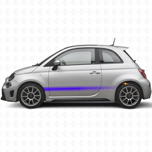 Kit di Adesivi in Vinile con Strisce Laterali a Scacchi per Fiat 500 Abarth 2007+_2