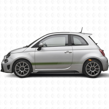 Kit di Adesivi in Vinile con Strisce Laterali a Scacchi per Fiat 500 Abarth 2007+_3