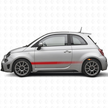 Kit di Adesivi in Vinile con Strisce Laterali a Scacchi per Fiat 500 Abarth 2007+_4