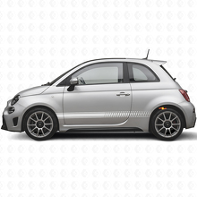 Kit di Adesivi in Vinile con Strisce Laterali a Scacchi per Fiat 500 Abarth 2007+_5