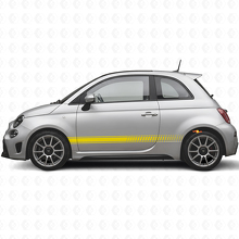 Kit di Adesivi in Vinile con Strisce Laterali a Scacchi per Fiat 500 Abarth 2007+_6