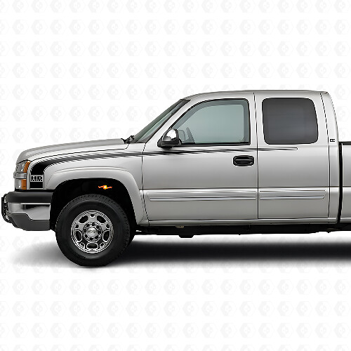Kit di Adesivi in Vinile con Strisce Laterali Contorno in Stile Retrò per Chevrolet Silverado 2003-06