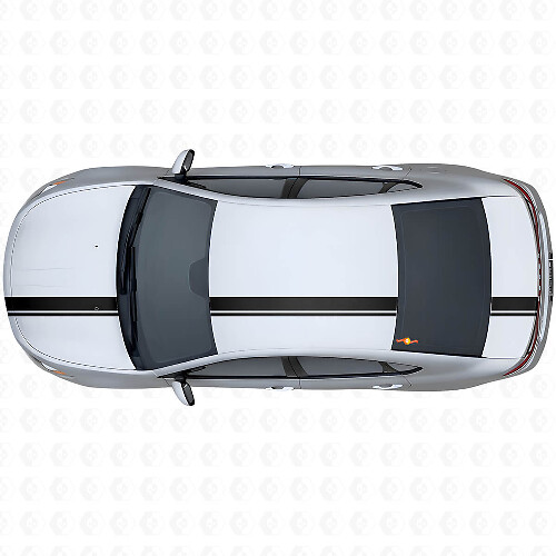 Kit di decalcomanie in vinile a doppia striscia di larghezza variabile per lato superiore per Dodge Dart 2013+