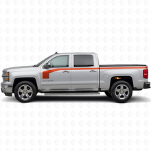 Kit di adesivi in vinile a strisce laterali stile bastone da hockey per Chevrolet Silverado 1500 2014+_4