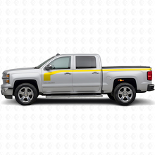 Kit di adesivi in vinile a strisce laterali stile bastone da hockey per Chevrolet Silverado 1500 2014+_5