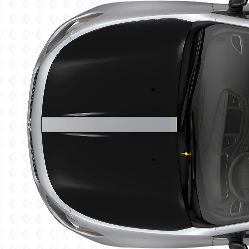 Set di Adesivi in Vinile con Doppie Strisce Nere Opache per Cofano per Dodge Dart 2013+