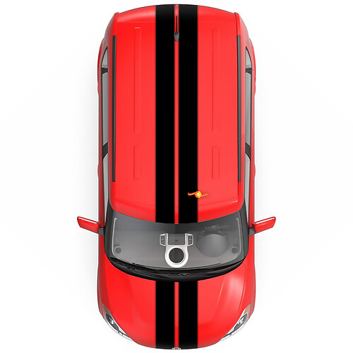 Design del kit Twin Rally Stripe per KIA Soul dal 2009 in poi
