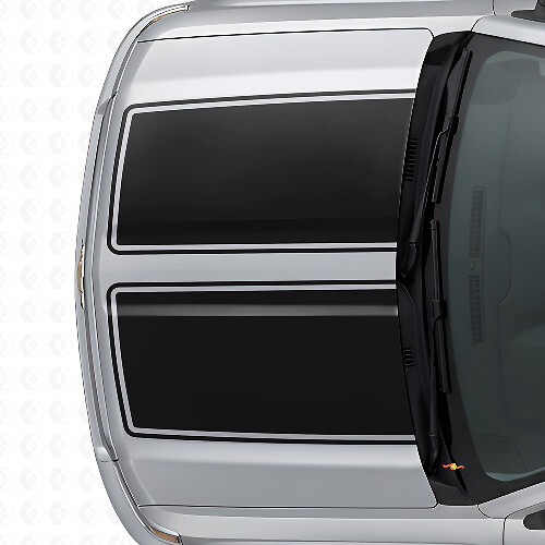 Kit adesivi in vinile con doppio contorno per cofano e portellone per Chevrolet Silverado 2014-15