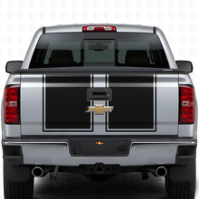 Kit adesivi in vinile con doppio contorno per cofano e portellone per Chevrolet Silverado 2014-15_2