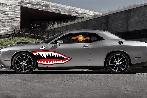 Side Accent Retro Fighter Plane Mouth Stripe Kit Universal Fit per molti veicoli Charger Challenger