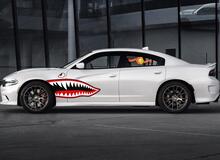 Side Accent Retro Fighter Plane Mouth Stripe Kit Universal Fit per molti veicoli Charger Challenger 2