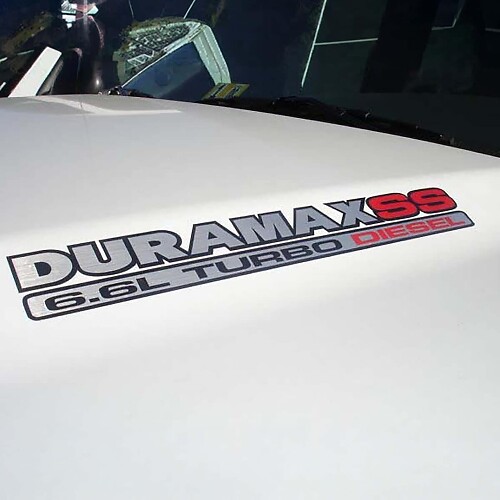 Set di Adesivi in Vinile per Cofano Duramax SS 6.6L Turbo Diesel per Camion Chevy GMC