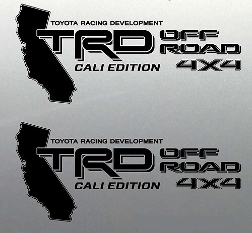 Adesivo decalcomania fuoristrada Trd 4x4 California Edition Tundra Tacoma Toyota Sport