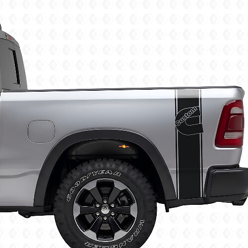 Kit adesivi vinilici personalizzati a strisce laterali posteriori stile C per camion Dodge
