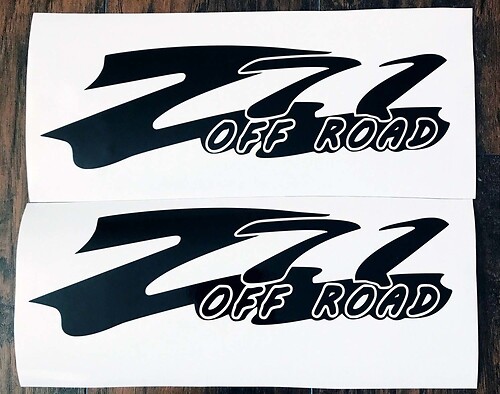 Decalcomanie per adesivi per carrozzeria Chevy Z71 Off Road Nuovo set da 2 pezzi 14 colori Silverado Tahoe Suburban
